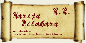 Marija Milakara vizit kartica